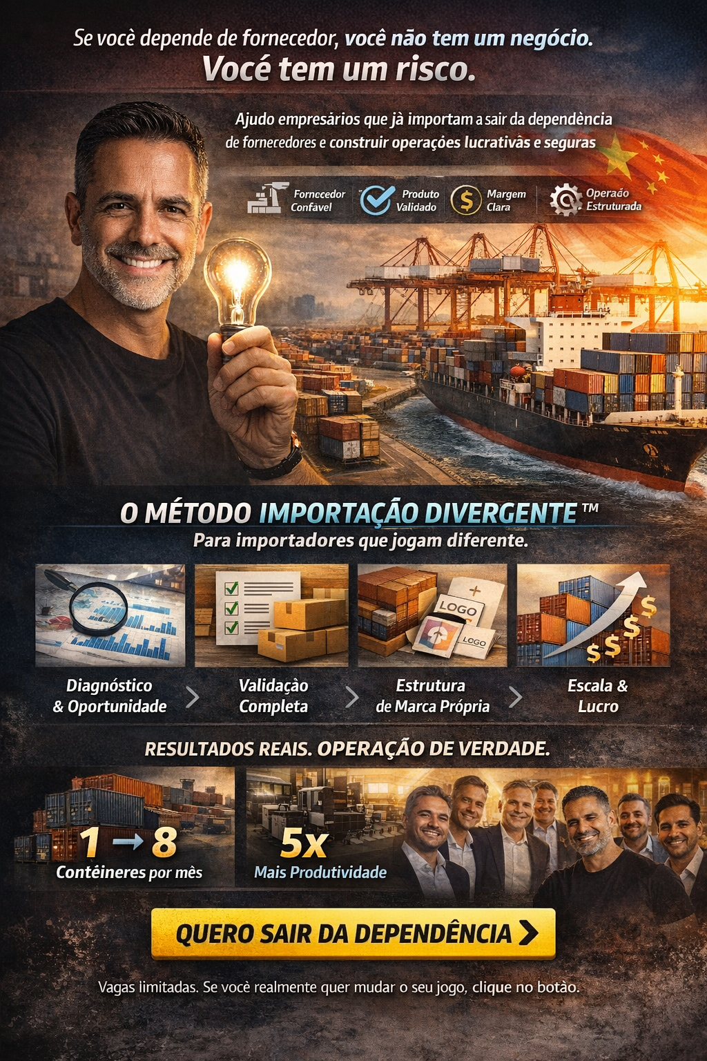 Método Importação Divergente — Resultados Reais
